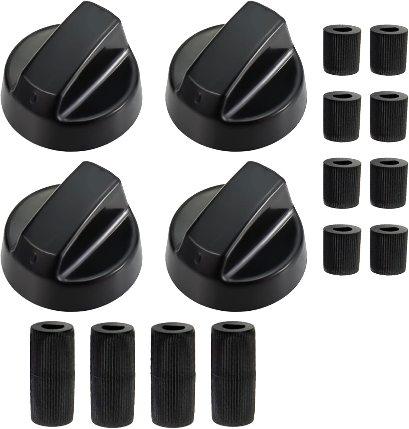 Universelle Schwarze Bedienknöpfe, 4er-set Mit 3 Adaptern Für Backofen Und Kochfeld – Einfacher Und Sicherer Austausch