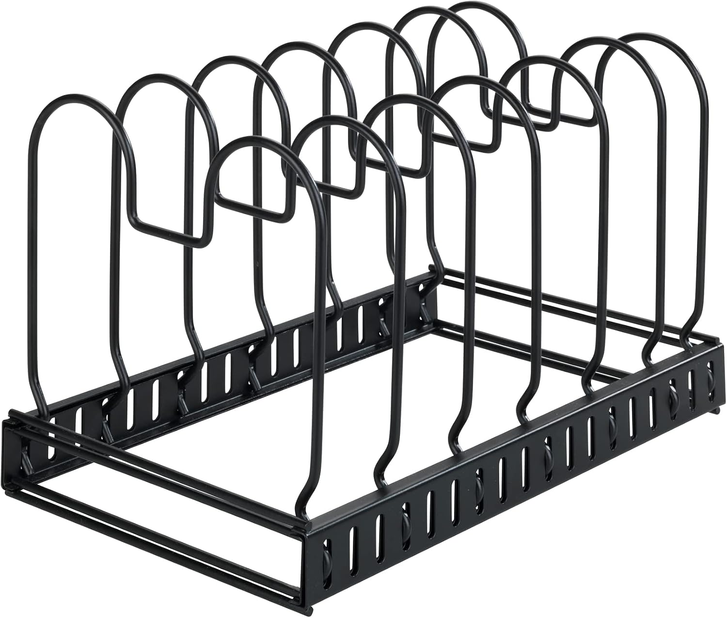 Topf- Und Deckelablage – 1-teilig – Mattschwarzes Metall – Verstellbarer Teleskopständer – Für Küchenschublade/schrank – 30 Bis 57 Cm