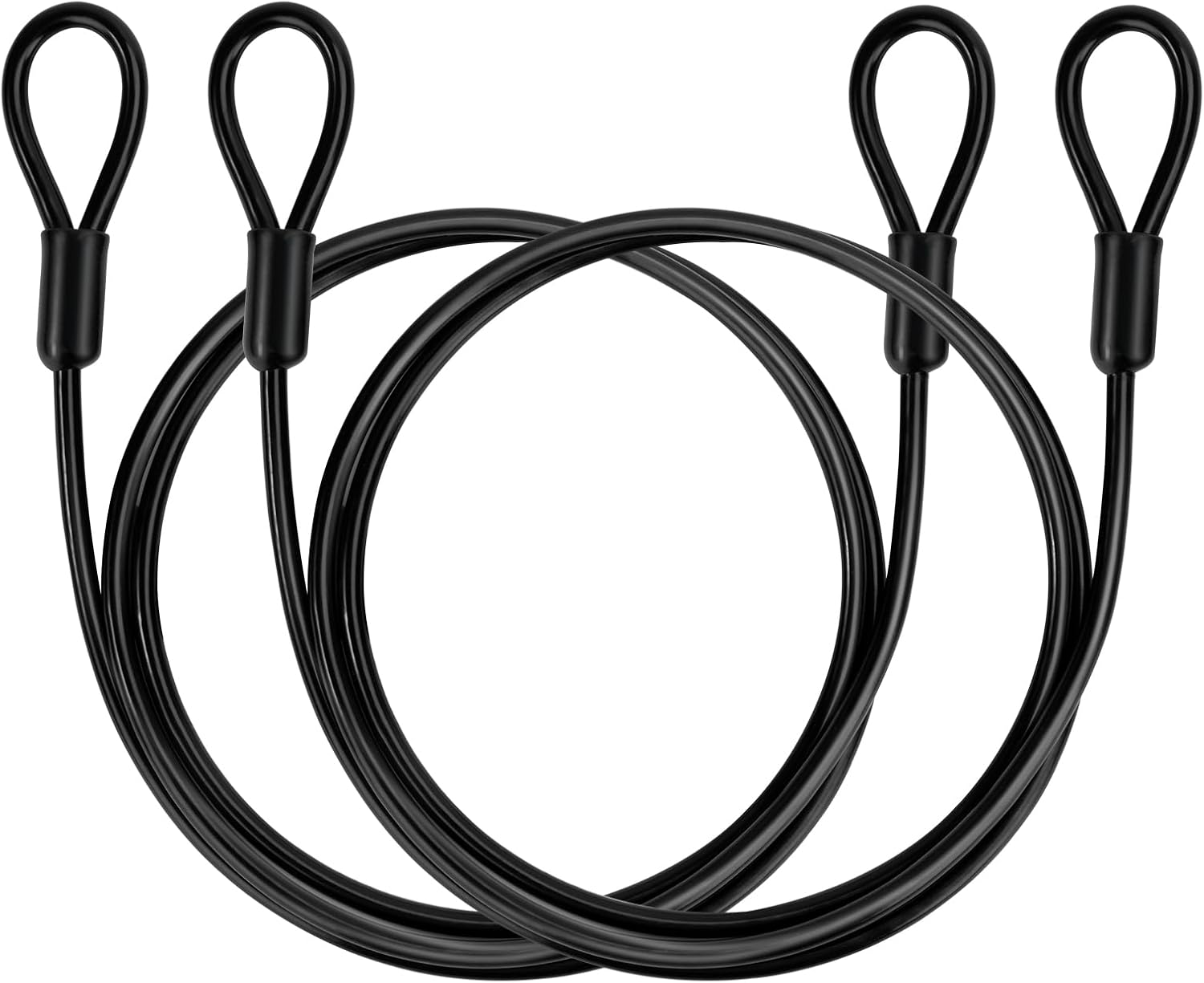 Fahrradschlosskabel – 2er-pack – Stahl Und Pvc – Doppelschlaufe – Fahrradsicherheit – Schwarz, 1 M