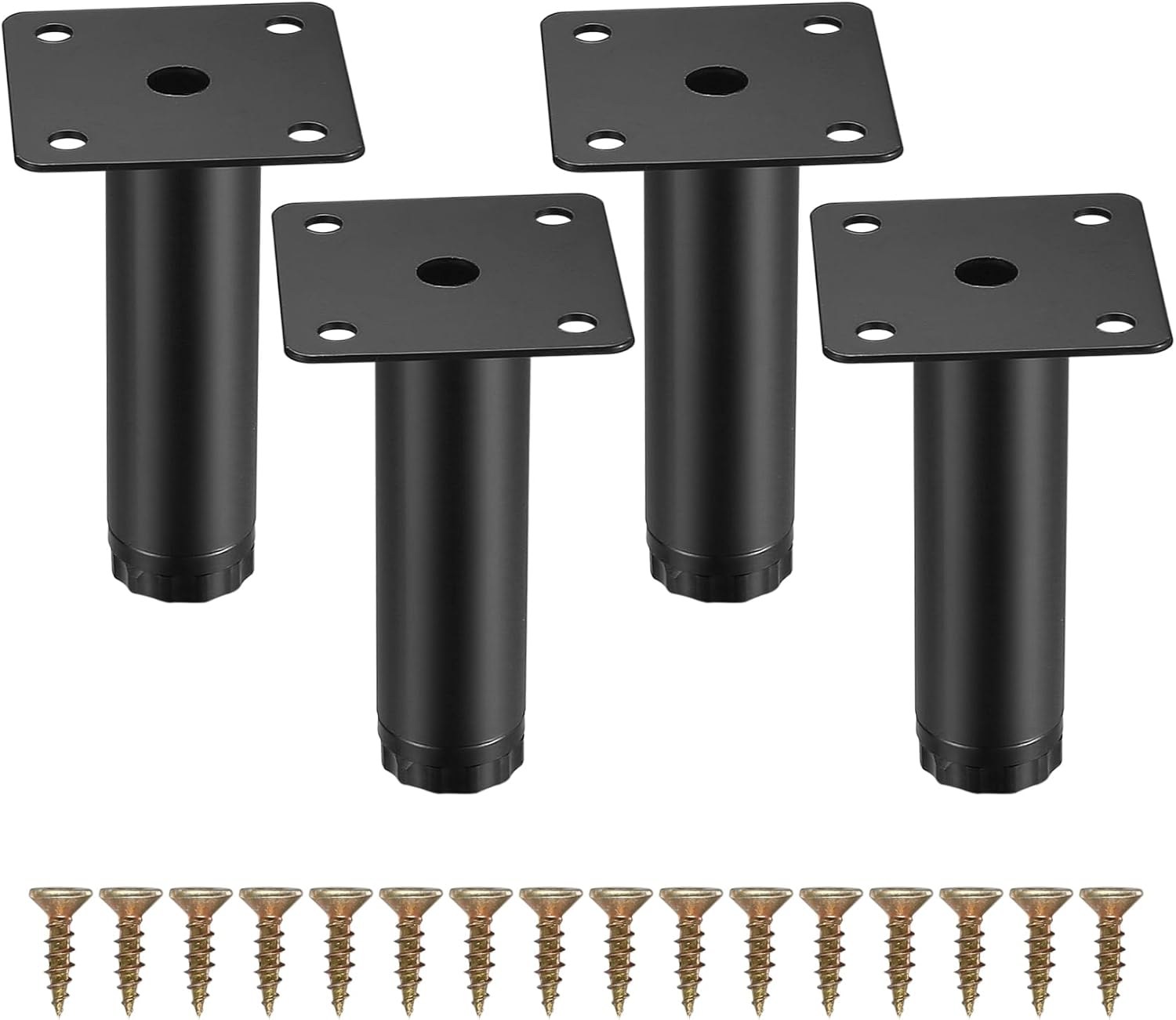 Höhenverstellbare Möbelfüße – 4er-set – Robustes Metall – Höhenverstellbar Von 0 Bis 12 Cm – Für Tische, Stühle Und Schränke – Schwarz, 8 Cm