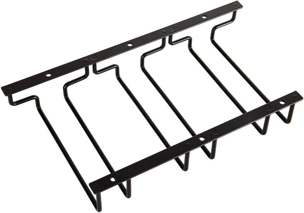 Hängendes Gläserregal – 3 Reihen – Schwarzer Stahl – Unterbau-aufbewahrung – Küche Und Bar – 32,4 X 18 Cm
