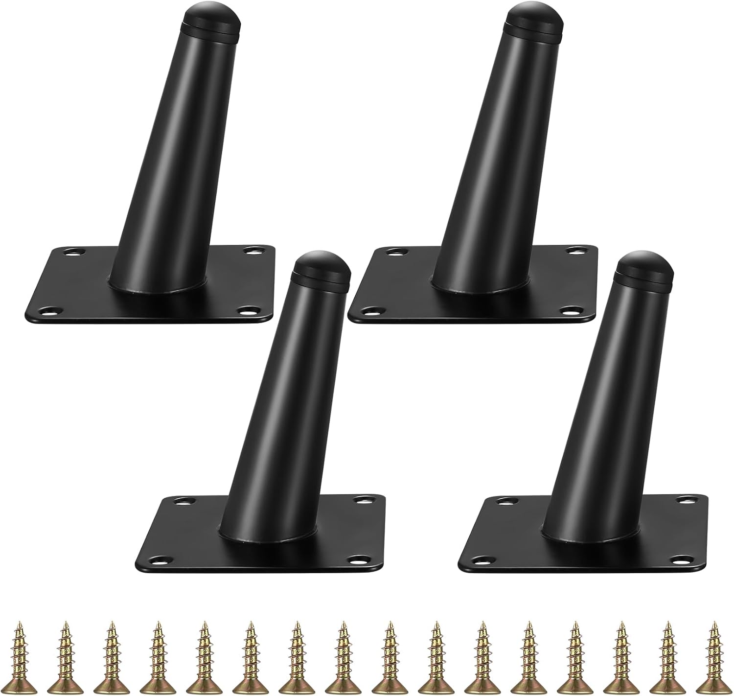 Höhenverstellbare Möbelfüße – 4er-set – Stahl, Mattschwarz – 10 Cm Höhenverstellbar – Für Sofa, Tisch, Schrank – Abgewinkeltes Design