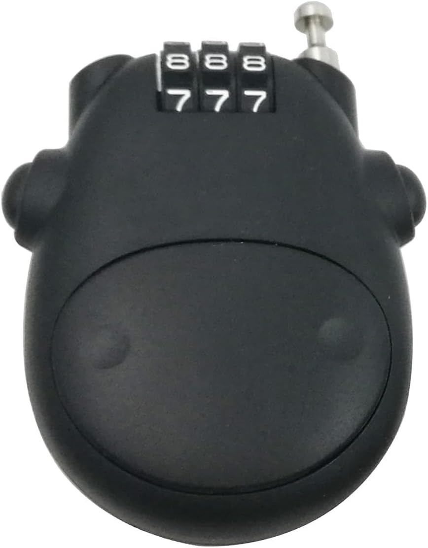 Kabelschloss – 1 Stück – Stahl Und Pvc – 3-stellige Zahlenkombination – Fahrrad, Helm, Ski – 70 Cm, Schwarz