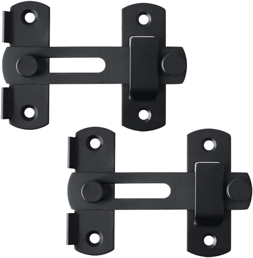 Kippriegel – 2 Stück – Mattschwarzer Edelstahl – Robuste Sicherheit – Türen, Fenster, Garten – 100 X 70 X 20 Mm