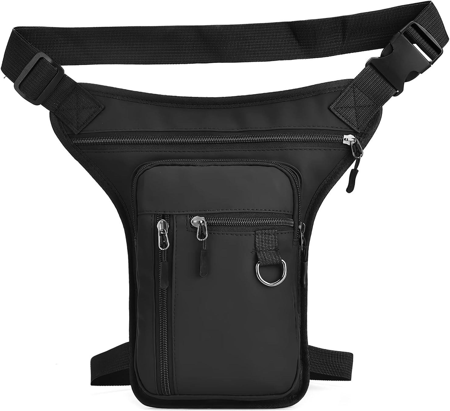 Oberschenkeltasche – 1 Stück – Pu Und Polyester – Ipx6 Wasserdicht – Für Motorradfahren Und Wandern – Schwarz, 31 X 18 X 2 Cm