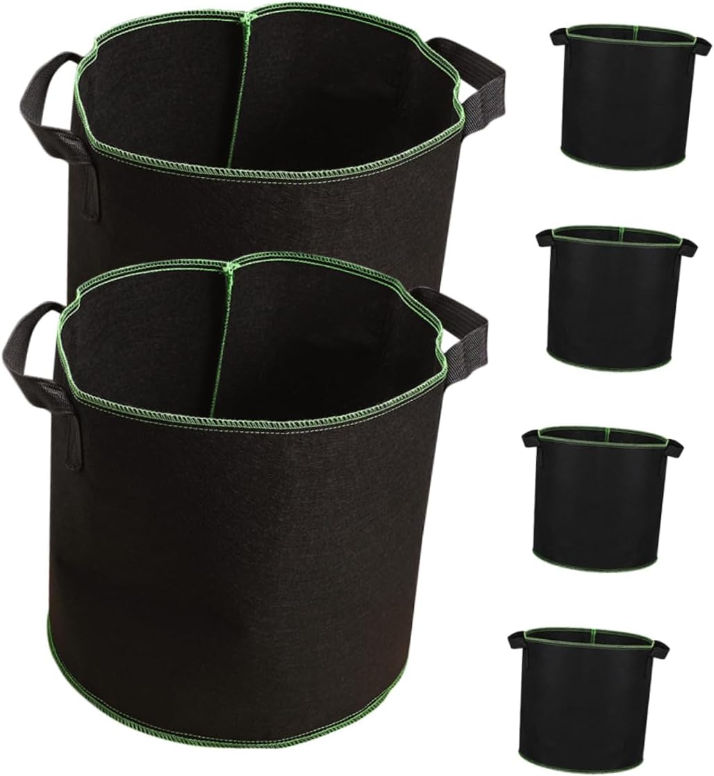 Pflanzsäcke – 6 Stück – Vliesstoff – Optimale Drainage – Garten Und Balkon – 28 X 28 X 26 Cm