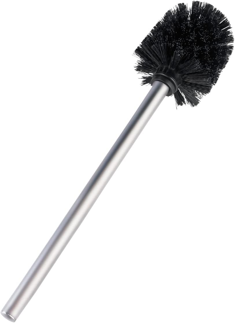 Ersatz-toilettenbürste Mit Mattschwarzem Edelstahlgriff – Für Wc-sets, Edelstahl, 8 X 35 X 8 Cm, Matt