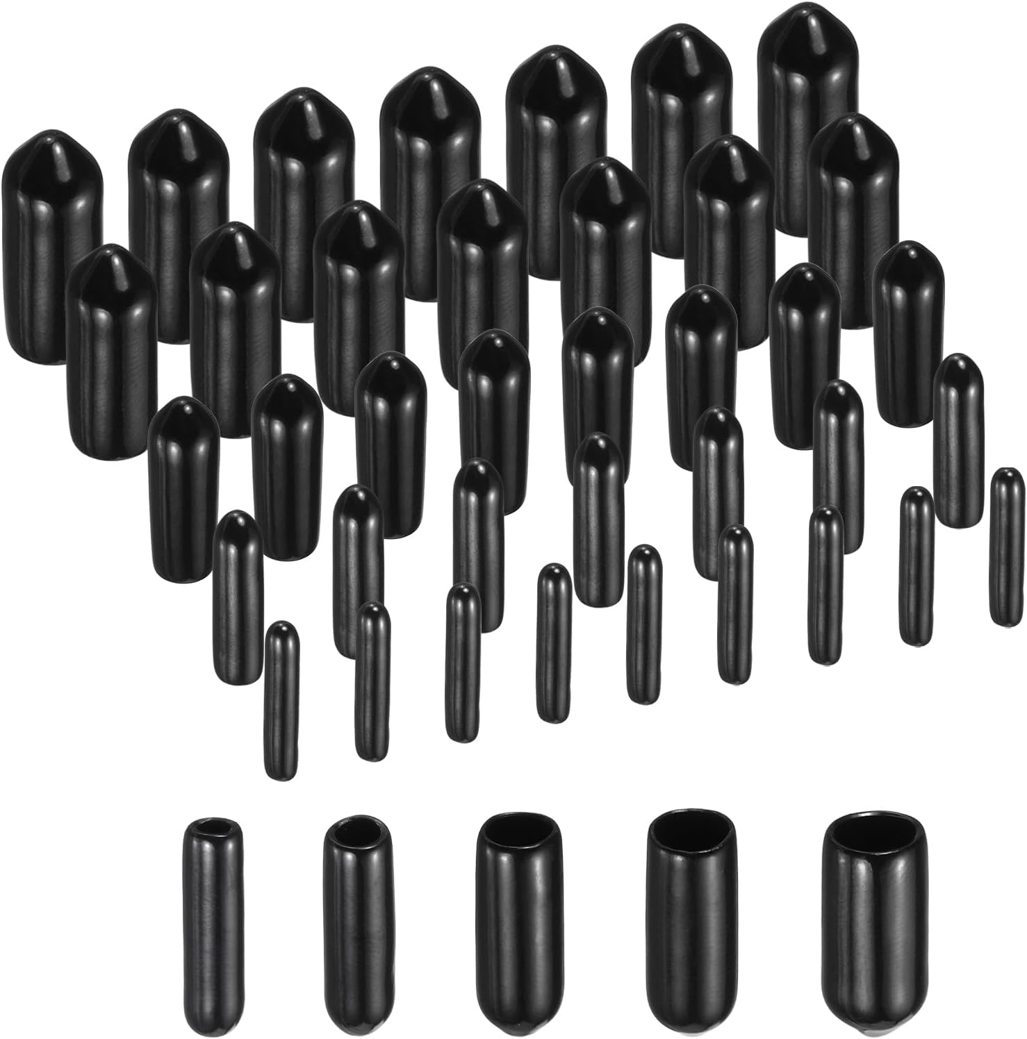 Schwarze Gummikappen – 100 Stück – Weiches Vinyl – Schutz Für Netze Und Füße – Möbel Und Rohre – 2 Bis 6 Mm