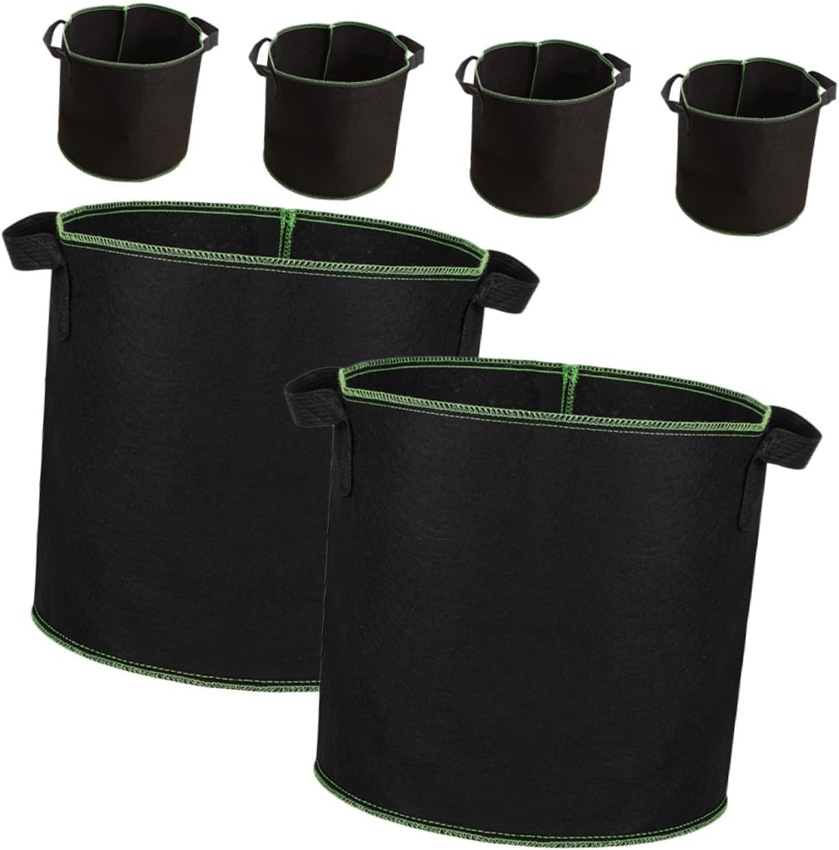 Set Mit 24 Vliestöpfen – 16 L Mit Griffen – Für Gemüse Und Blumen – Für Drinnen Und Draußen – Schwarz