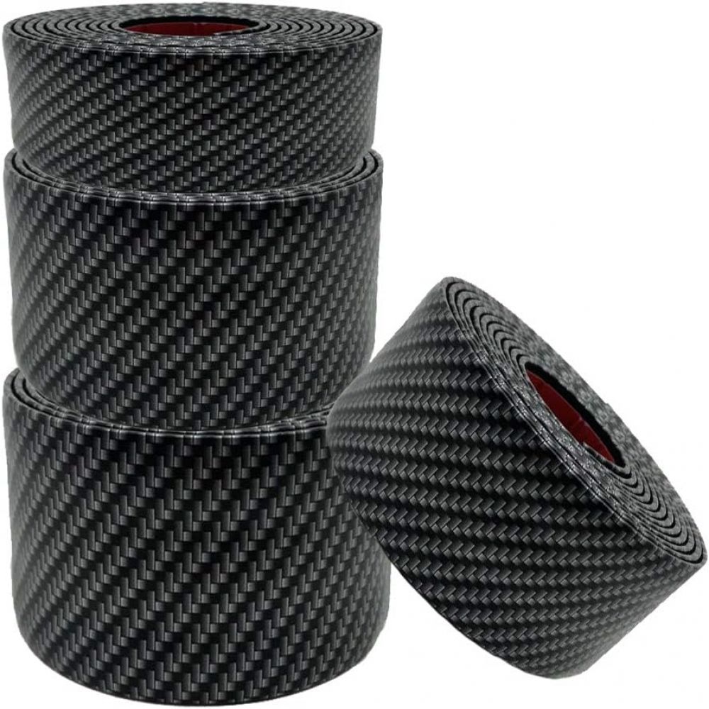 Set Mit 4 Rollen Autoaufkleber, Carbonfaser, Schwarz