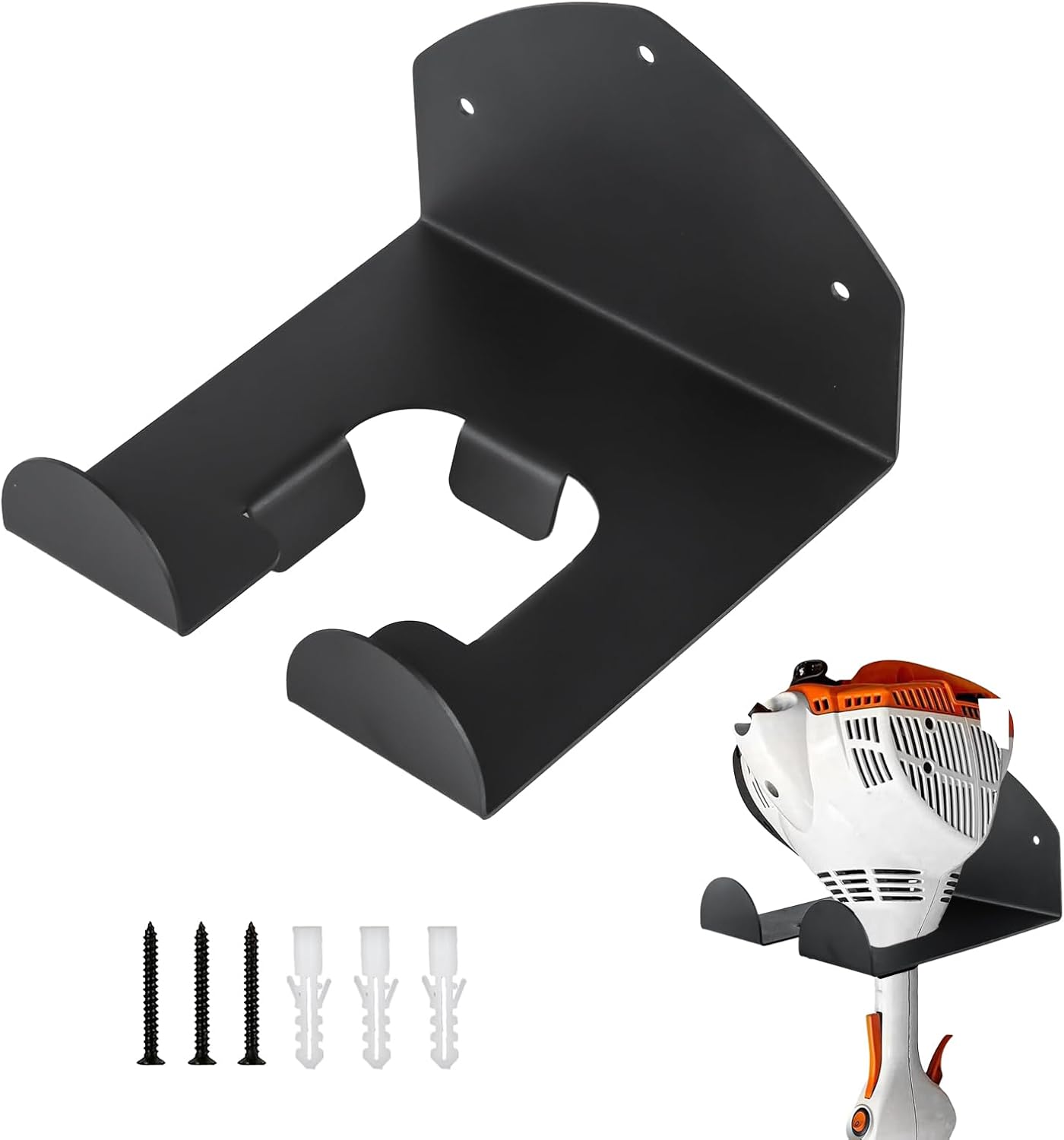 Wandmontierter Gartengerätehalter – 1 Stück – Verstärkter Edelstahl – Aufbewahrung Für Freischneider Und Fahrräder – Für Garage, Keller Und Gartenhaus – Mattschwarze Oberfläche