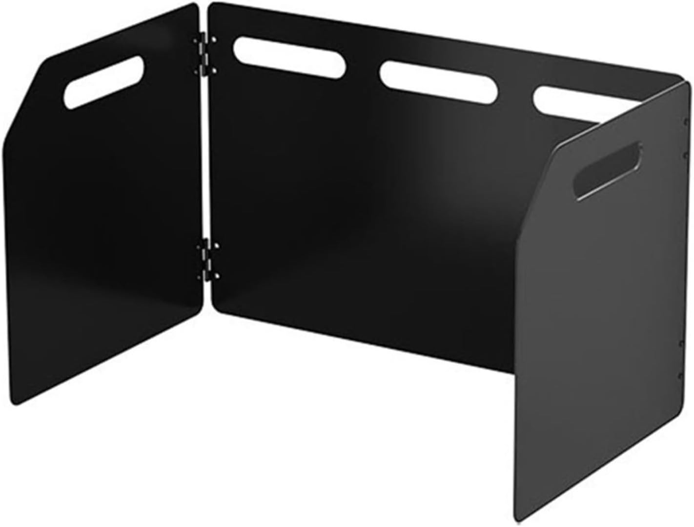 Windschutz Für Campingkocher – 1-teilig – Zink-eisen-legierung – 4-teilig Faltbar – Ideal Zum Wandern Und Picknicken – Kompaktes Schwarz