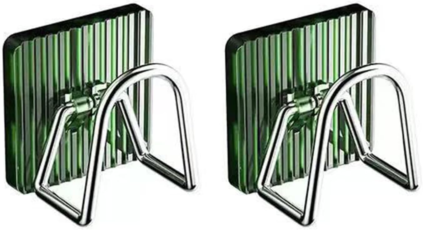 2er-set Küchenschwammhalter – Edelstahl – U-förmiges Abtropfdesign – Wasserfeste Klebebefestigung – Für Spüle Und Badezimmer – Transparent Grün