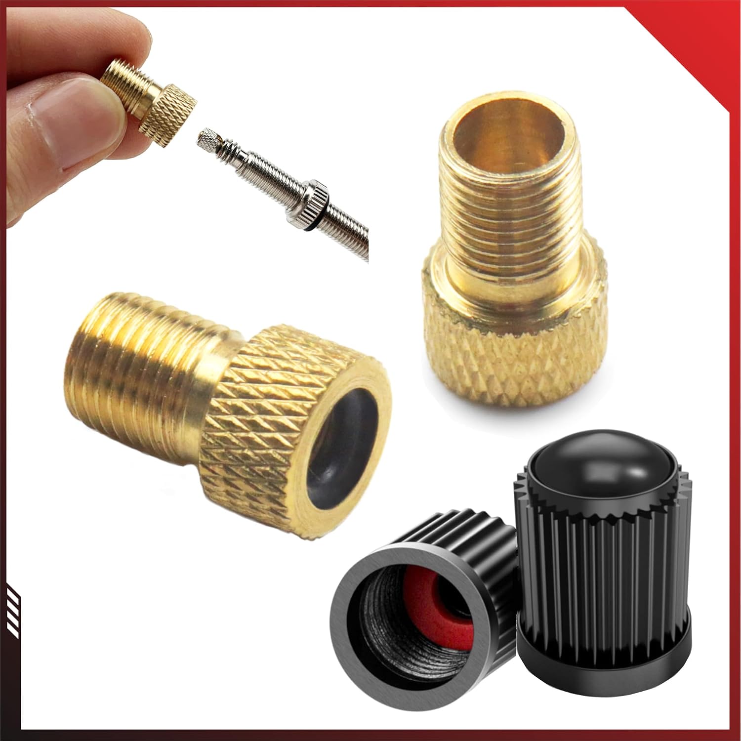 Messing-ventiladapter – 4er-pack – Presta-auf-schrader-umrüstung – Wasserdicht – Rennrad/mtb