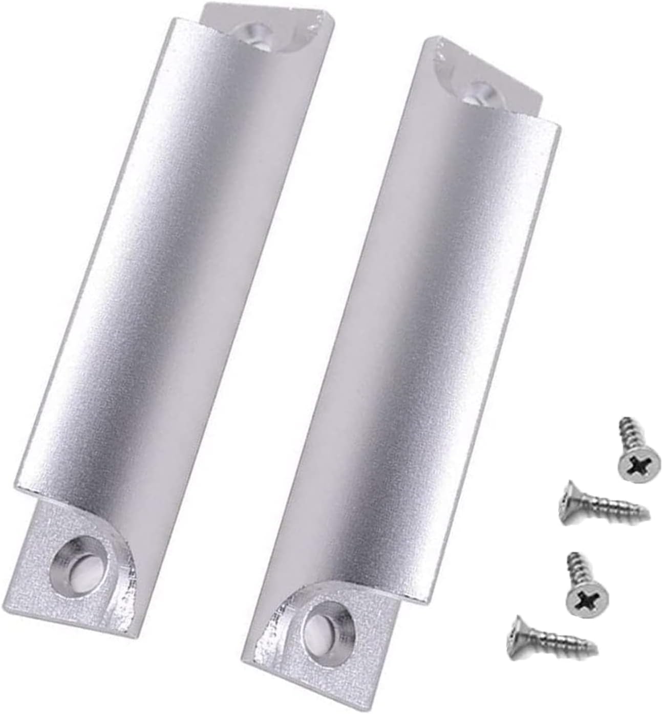 Silberner Schiebegriff – 1 Stück – Aluminiumlegierung – Ergonomisch Geformtes Design – Für Türen, Fenster Und Möbel – 4-schrauben-befestigung