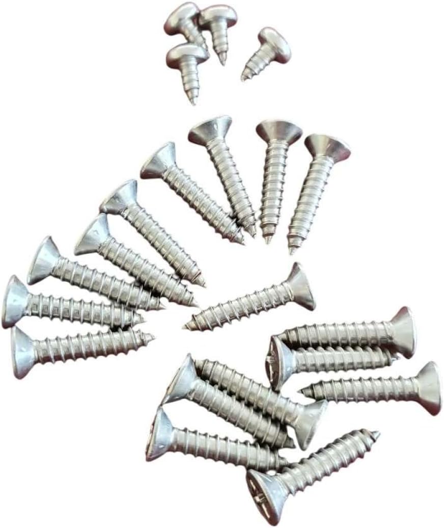 Set Mit 22 Skimmerschrauben – Edelstahl – Hochleistungsbefestigung – Für Private Schwimmbäder – 5,5 X 25 Mm Und 5 X 12 Mm