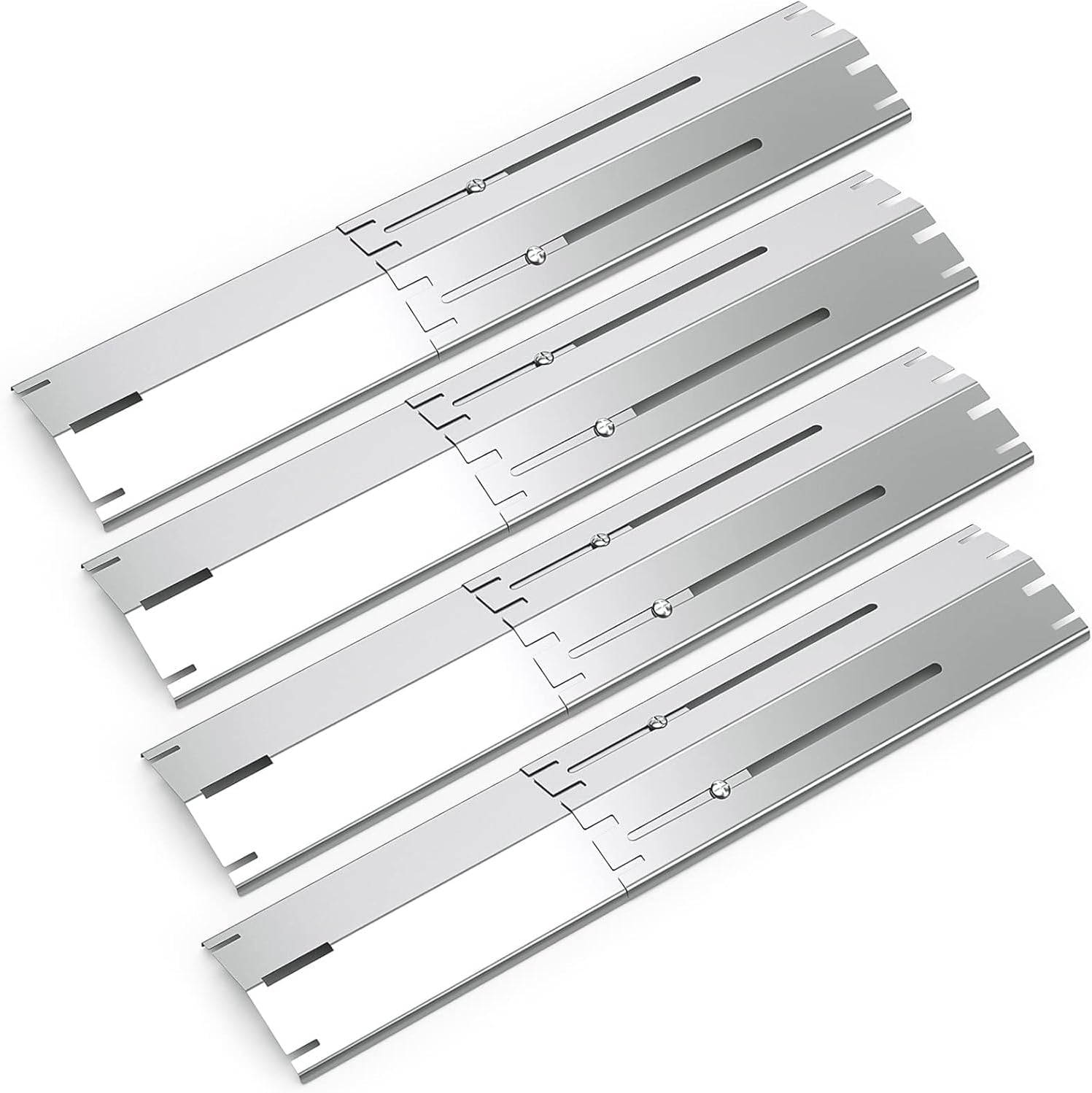 Universelle Kochplatte – 4er-set – Edelstahl – Verstellbar Von 34 Bis 53,3 Cm – Für Gasgrills Im Freien – Brennerschutzgitter