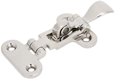 Set Mit 2 Bootslukenverschlüssen – Edelstahl – Geräuschdämpfender Verschluss – Für Bootsluken – 112 X 50 Mm