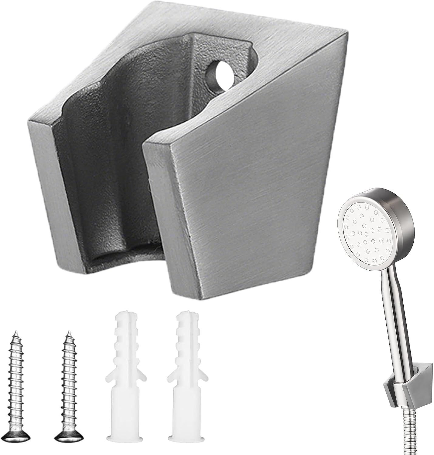 Duschkopfhalterung – 1 Stück – Edelstahl – Stabile Wandmontage – Für Badezimmer – Silber