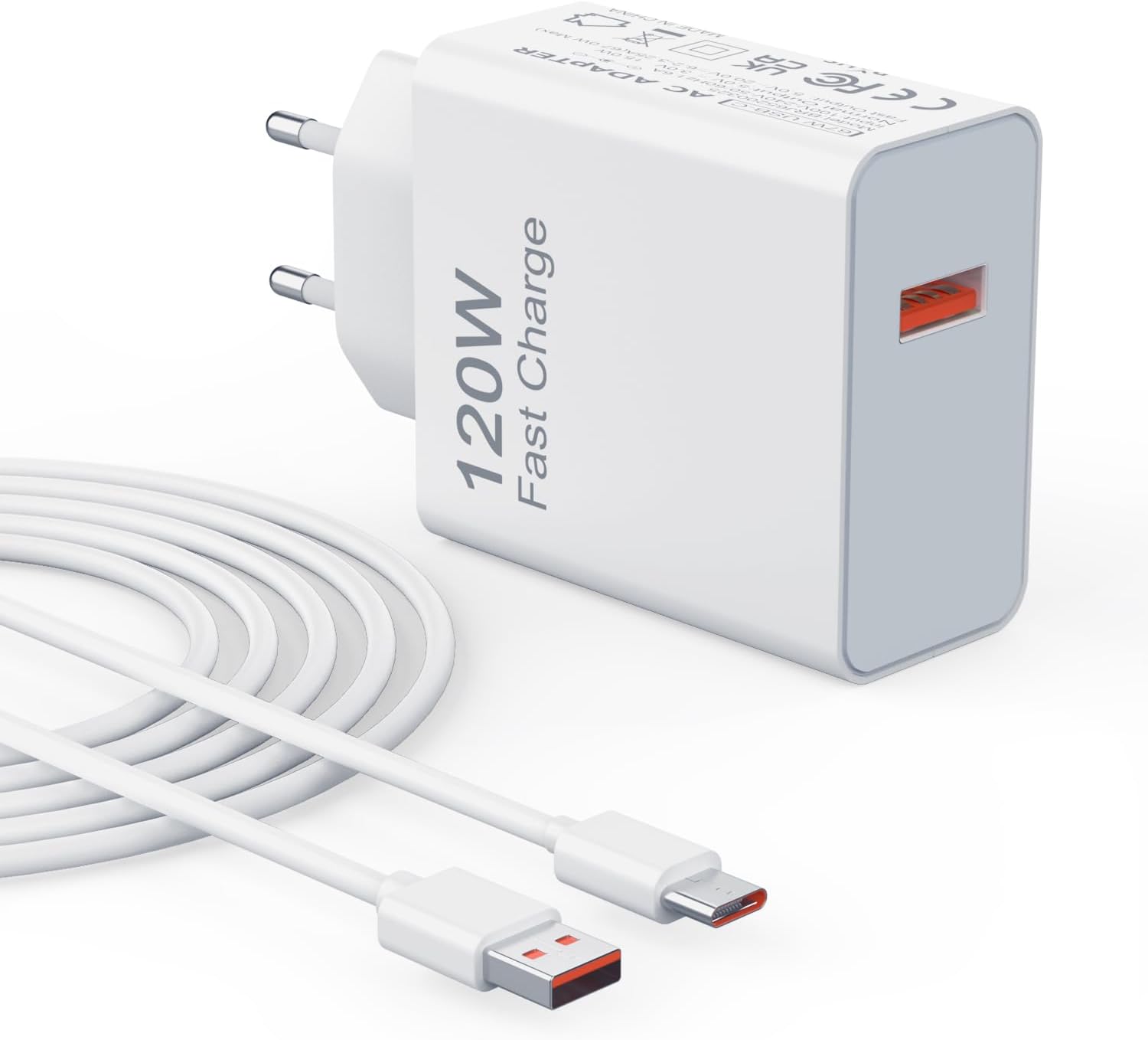 120-w-ladegerät – 1 Stück – Abs-kunststoff – Schnellladefunktion (hypercharge) – Xiaomi Redmi Poco – Weiß Mit 1 M Kabel
