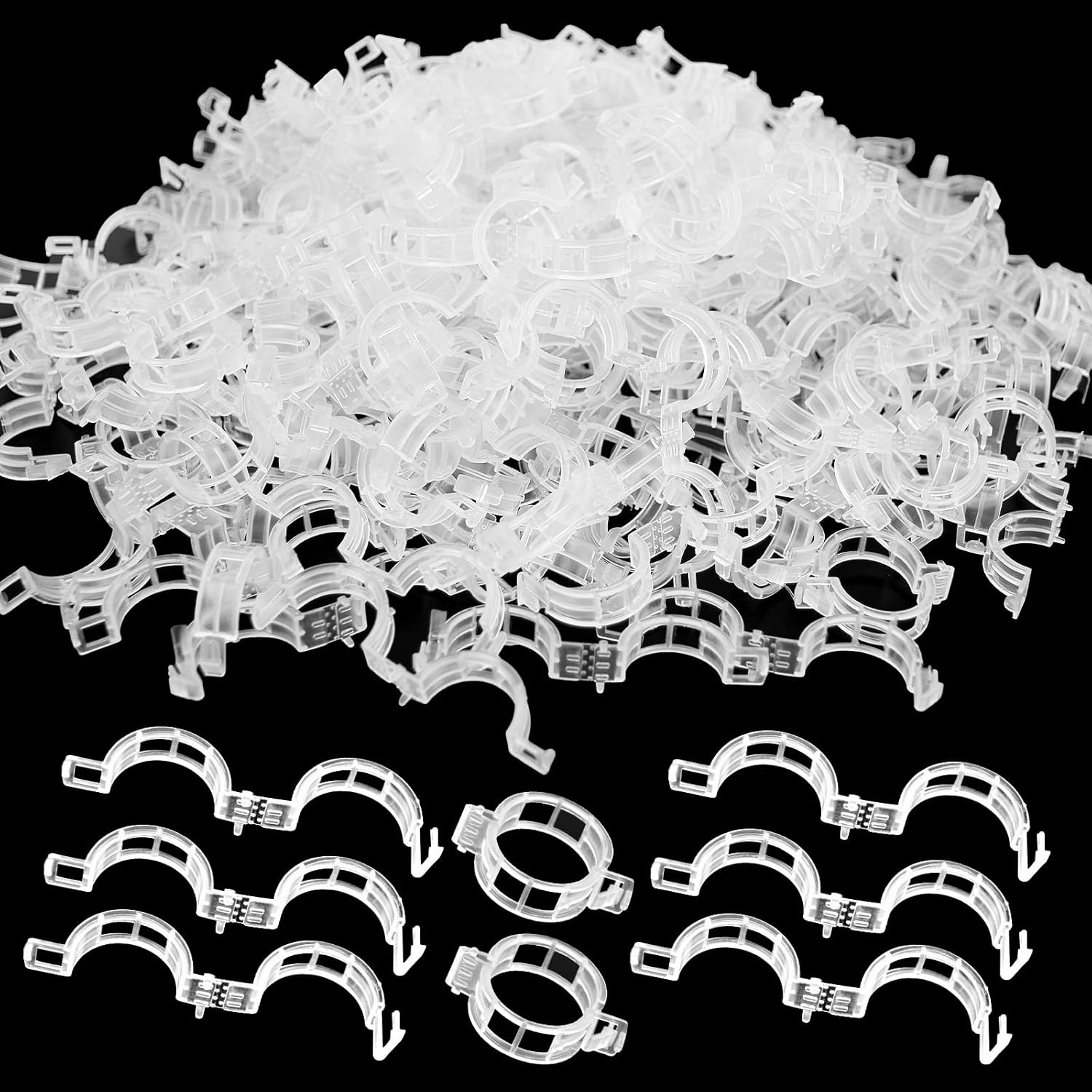 Pflanzenclips – 250 Stück – Pp-kunststoff – Ranken- Und Stängelstütze – Gemüsegarten – Weiß, 3 Cm