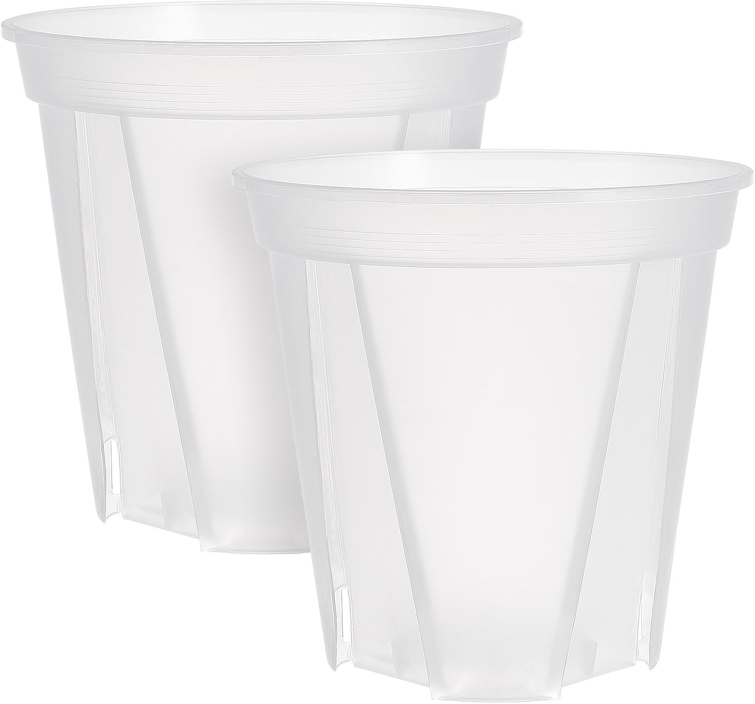 2er-set Anzuchttöpfe – 24 Cm – Transparenter Kunststoff – Mit Abflusslöchern – Für Sukkulenten Und Kakteen – Weiß