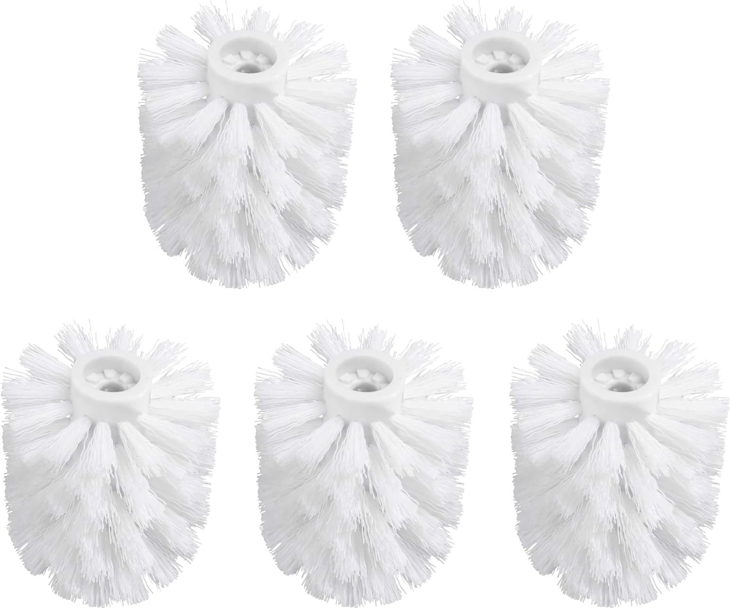 Wc-bürstenkopf – 5er-pack – Pa-kunststoff – 16-mm-gewinde – Für Becken Und Halterung – Weiß, 7 X 9,5 Cm