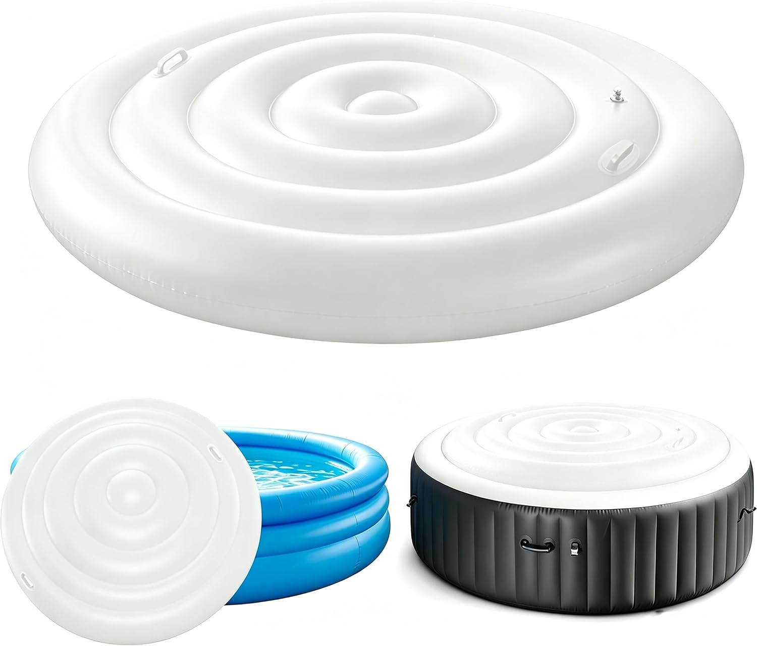 Thermische Whirlpoolabdeckung – 1 Stück – Pvc – Energieisolierend – Für Runde Whirlpools – 145 Cm – Weiß