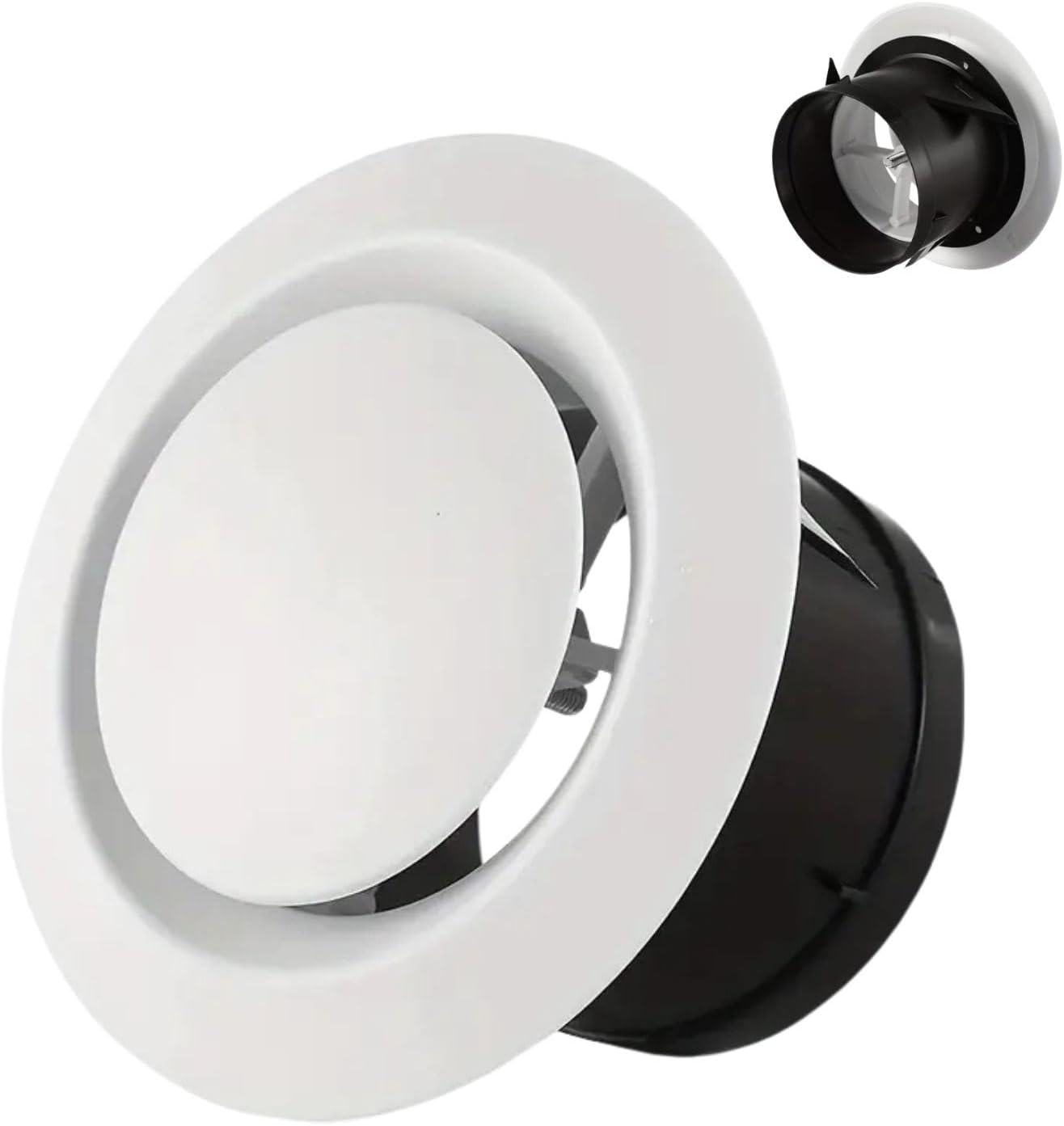 100-mm-rundlüftungsgitter – Weiß – Verstellbar – Für Decke Oder Wand – Abluftsystem