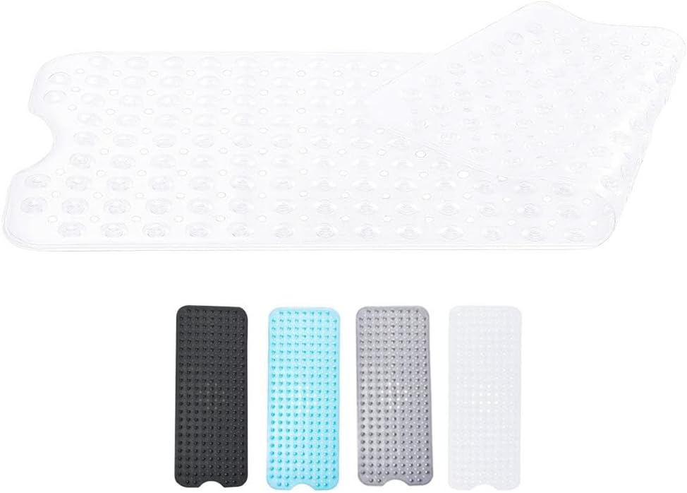 Rutschfeste Badematte – 1 Stück – Pvc – Starke Saugnäpfe – Für Dusche Und Badewanne – Weiß – 100 X 40 Cm