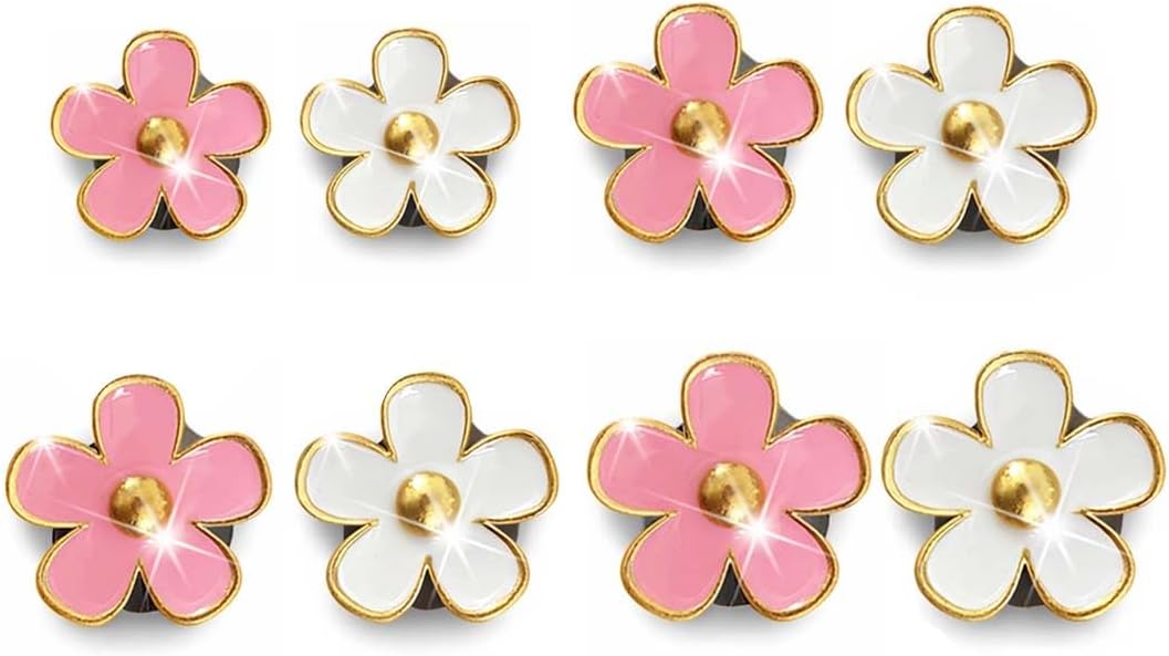 8 Auto-lufterfrischer-accessoires, Gänseblümchen-lüftungsschlitzclip, Auto-innendekoration, Für Frauen Und Mädchen, Weiß Und Rosa