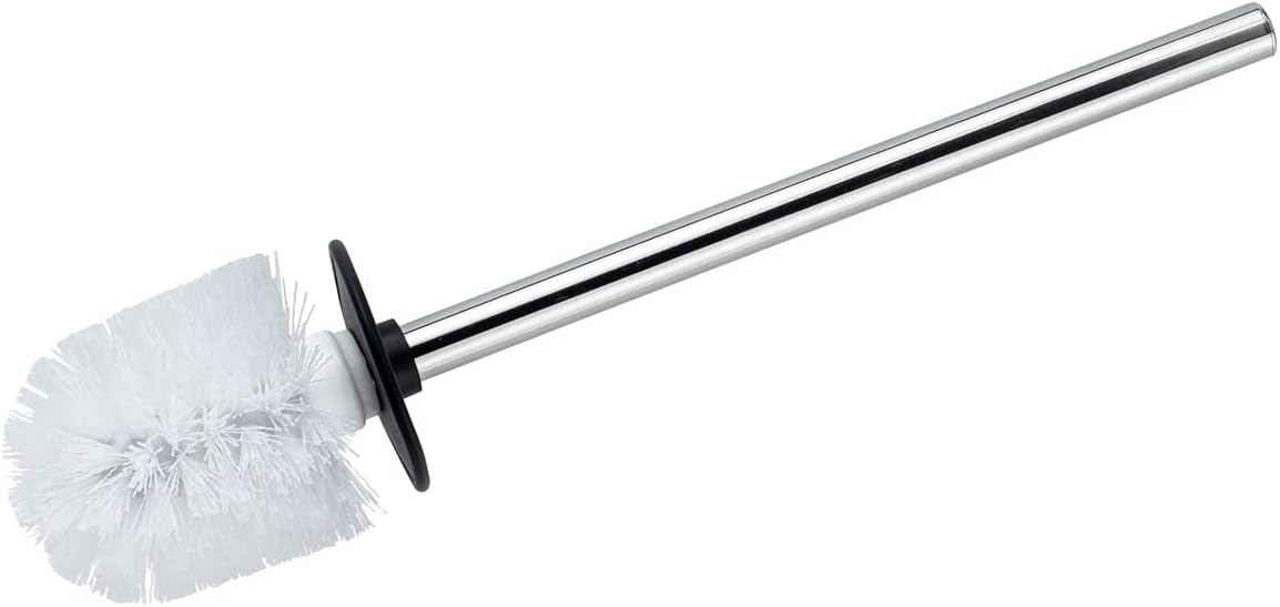 Ersatz-toilettenbürste – 1 Stück – Edelstahl Und Kunststoff – Austauschbarer Bürstenkopf Mit Schutzkappe – Für Moderne Toiletten – Glänzend Weiß, 35 Cm