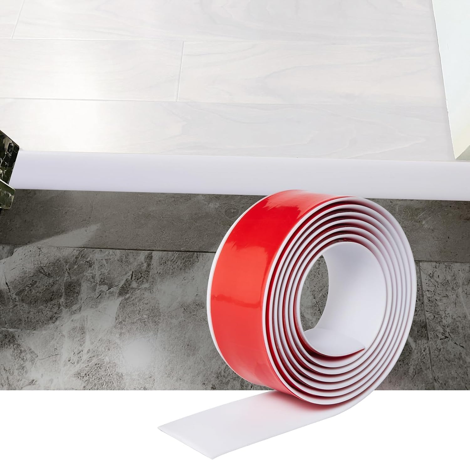 Pvc-übergangsleiste – 3 Meter – Selbstklebend, Flexibel – Übergang Von Boden Zu Fliesen – Wohnbereich – 4 Cm, Weiß