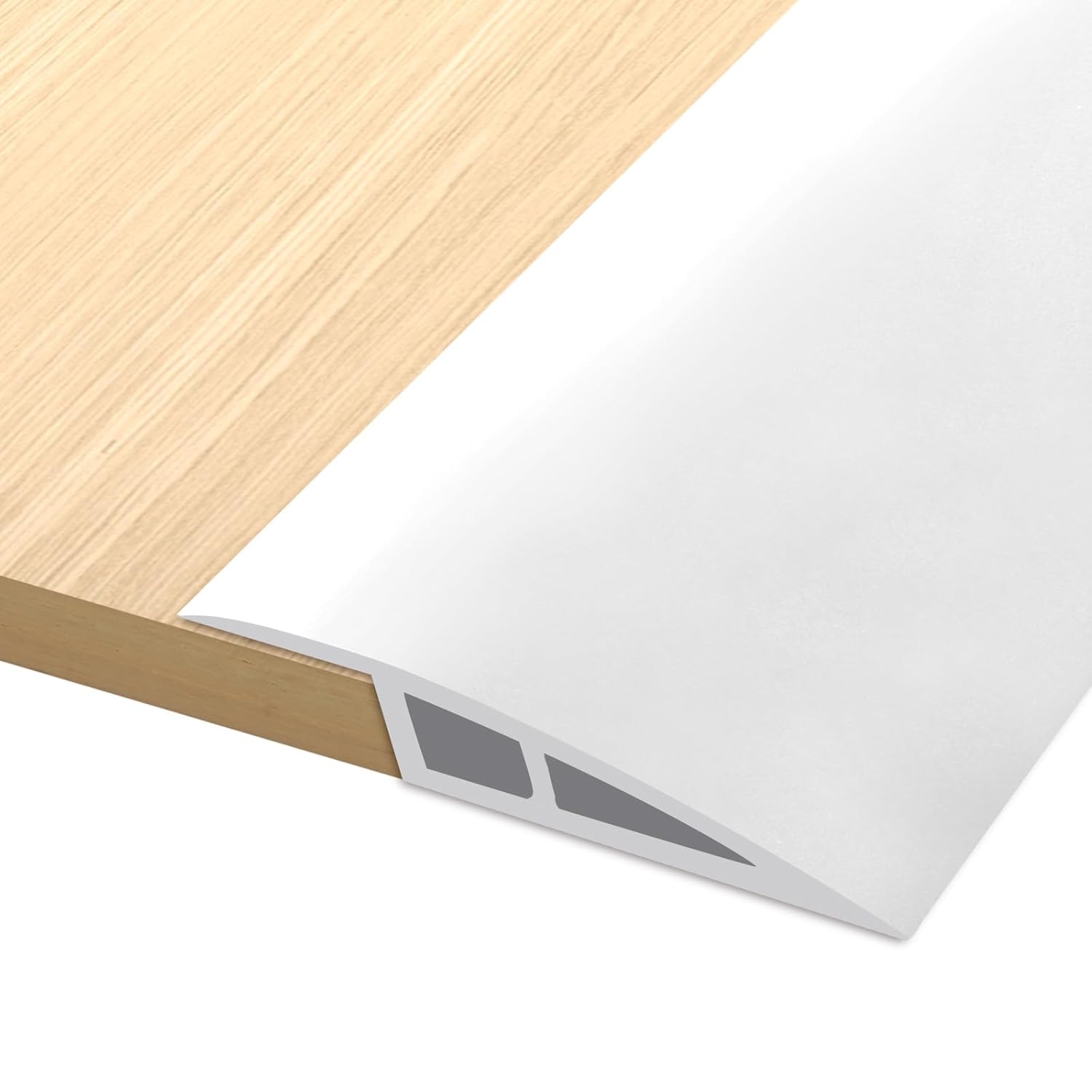 Selbstklebende Übergangsschiene – 1 Stück – Weißes Pvc – Ausgleichsprofil 5–10 Mm – Übergangsprofil Für Innenböden – 100 X 5 Cm