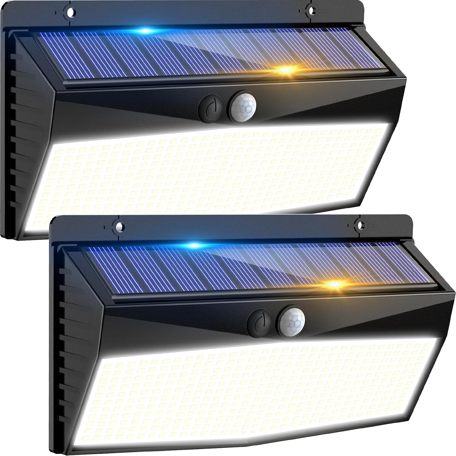 368-led-solarleuchte Mit Bewegungsmelder – 2er-pack – Wasserdichtes Abs – 3 Beleuchtungsmodi – Garten, Garage, Einfahrt – Kaltweiß
