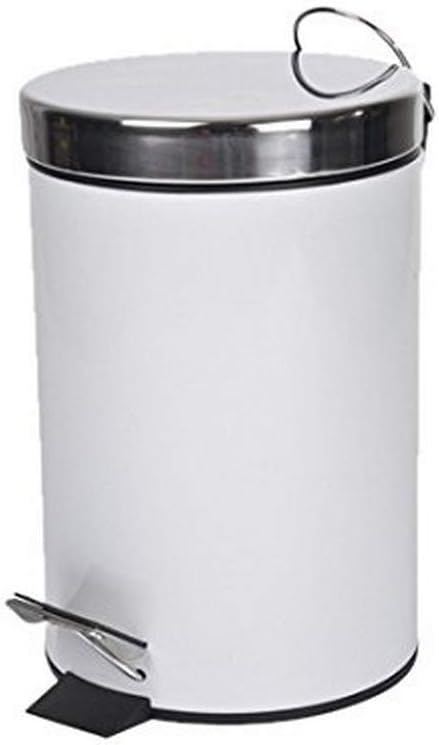 3-liter-treteimer – Schlichtes Weißes Metall – Kompaktes Und Hygienisches Design – Für Bad Oder Büro