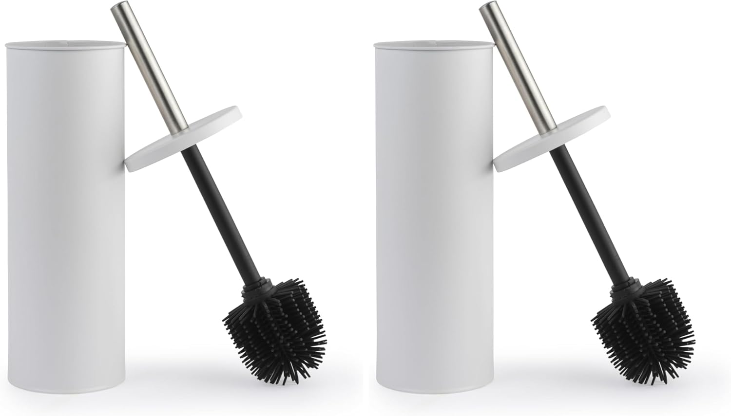 Wc-bürste Mit Halter – 1 Stück – Weißes Silikon Und Kunststoff – Hygienische, Spritzwassergeschützte Reinigung – Für Moderne Badezimmer – Kompaktes, Weißes Design