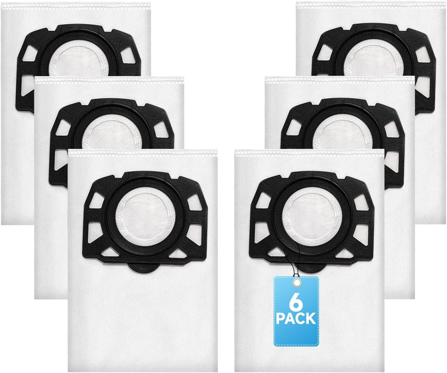 Kompatible Staubsaugerbeutel – 6er-pack – Mehrlagiges Vliesmaterial – 3-stufige Filtration – Für Wd Kwd Mv-serie – Ersatzteilnummer 2.863-314.0