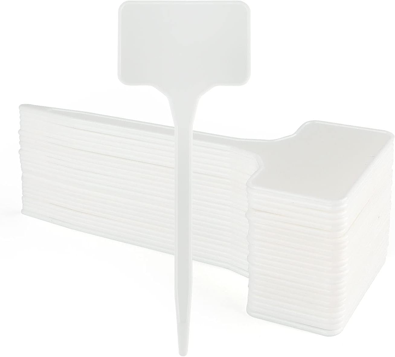 Pflanzenetiketten – 50 Stück – Dickes, Weißes Plastik – Wetterfest – Garten, Gemüsebeet, Setzlinge – 15 X 5,5 Cm