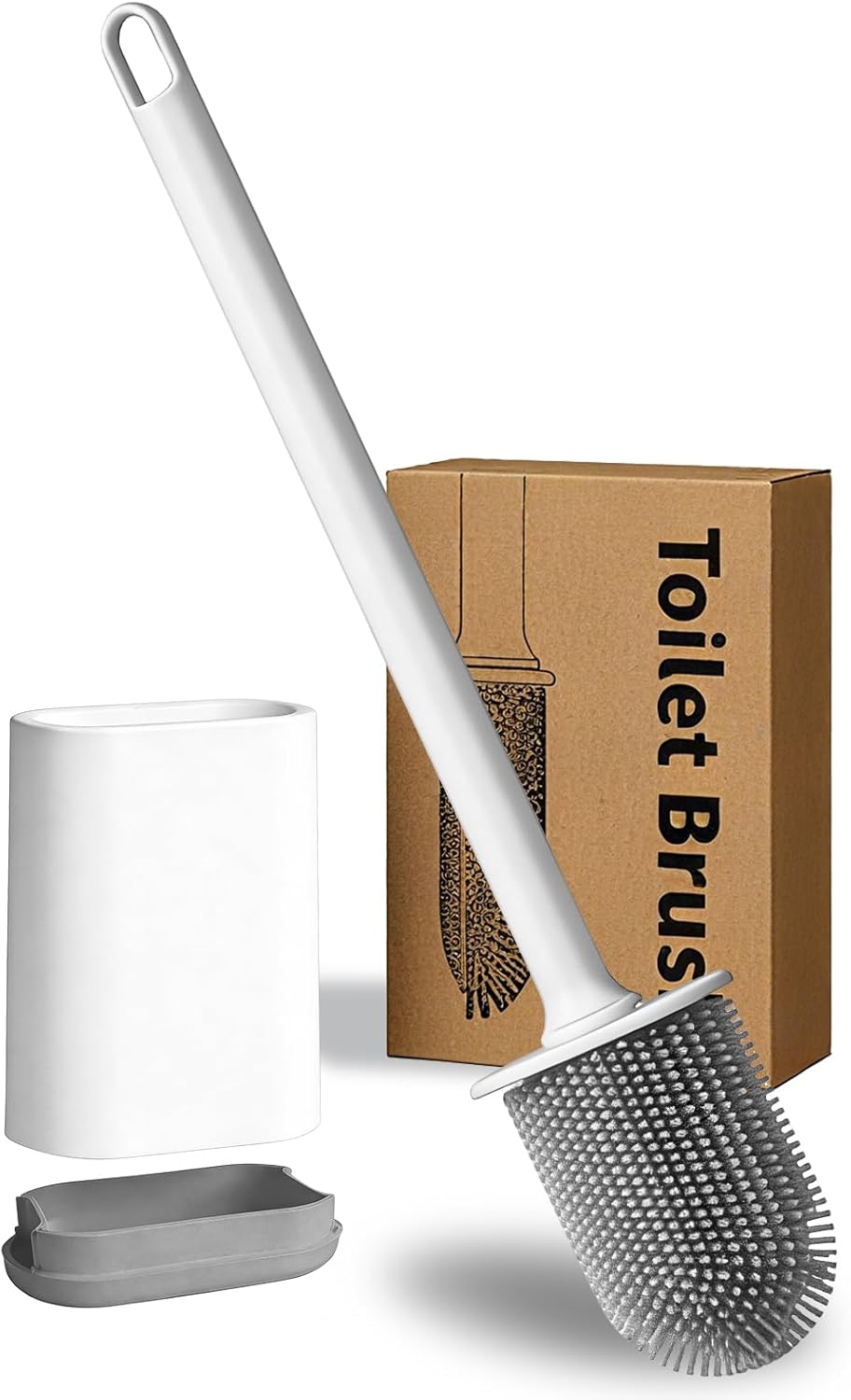Wandmontierte Silikon-wc-bürste – 1 Stück – Flexibel Und Flach – Intensive Hygienereinigung – Für Moderne Badezimmer – Weiß