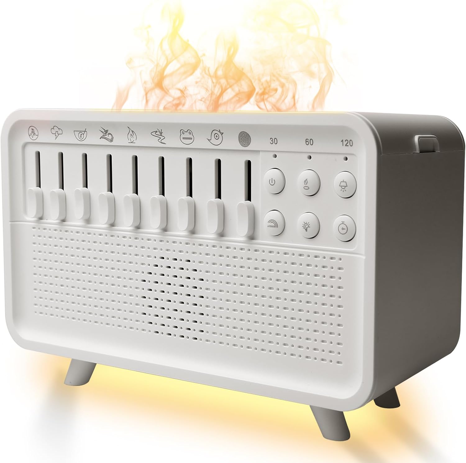 Luftbefeuchter Mit Weißrauschgenerator – 8 Natürliche Geräusche – Timerfunktion – Ideal Zum Schlafen Zu Hause, Mit Pflanzen, Im Büro Usw.