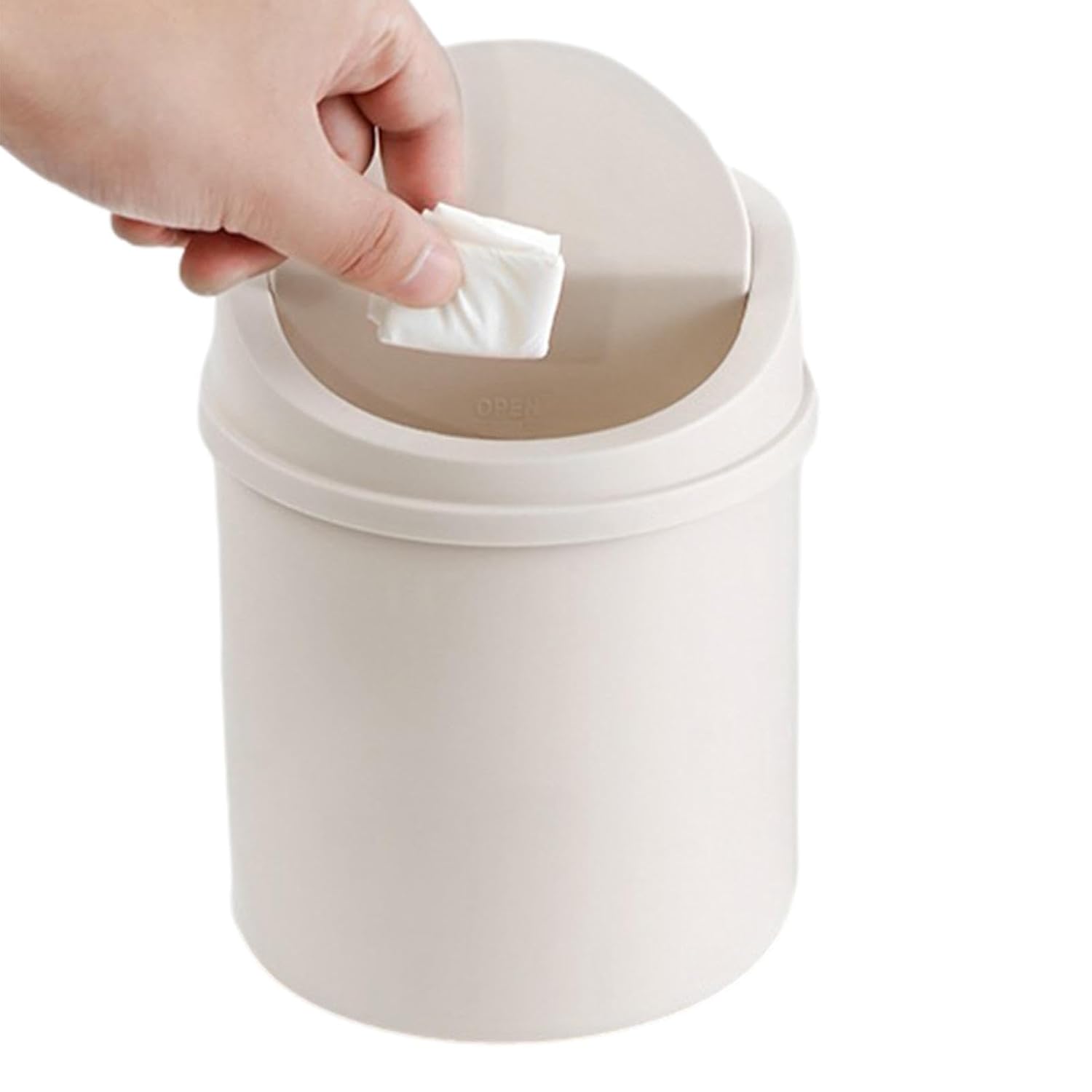 Mini-mülleimer Mit Deckel – 1 Stück – Robustes Pp-kunststoff – Kompaktes Und Geräuscharmes Design – Für Büro, Küche Und Bad – 16,5 X 13 X 13 Cm