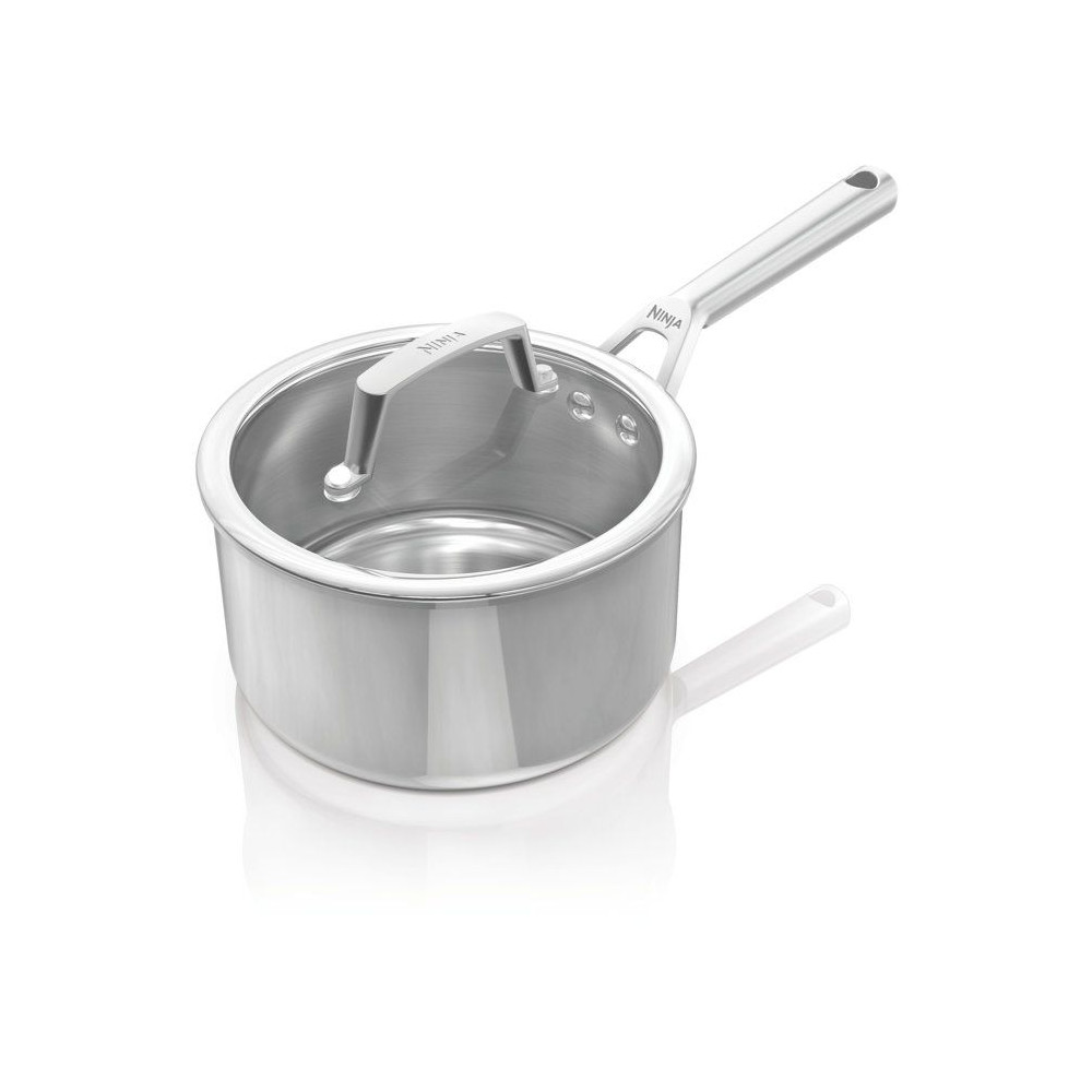 Ninja Everclad C90218eui Kochtopf 18 Cm Edelstahl 18/10 3 Schichten Mit Glasdeckel Induktionsgeeignet Bis 300 °c