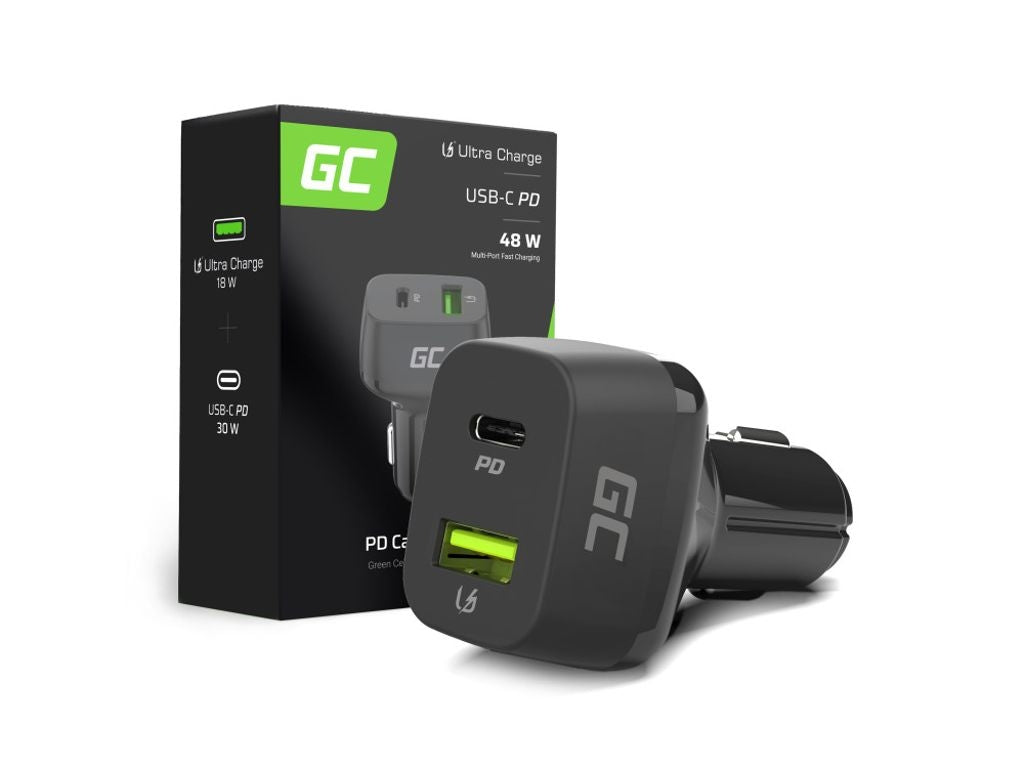 Green Cell 48w Usb-c Autoladegerät - 30w Pd & Qc 3.0 Schnellladung