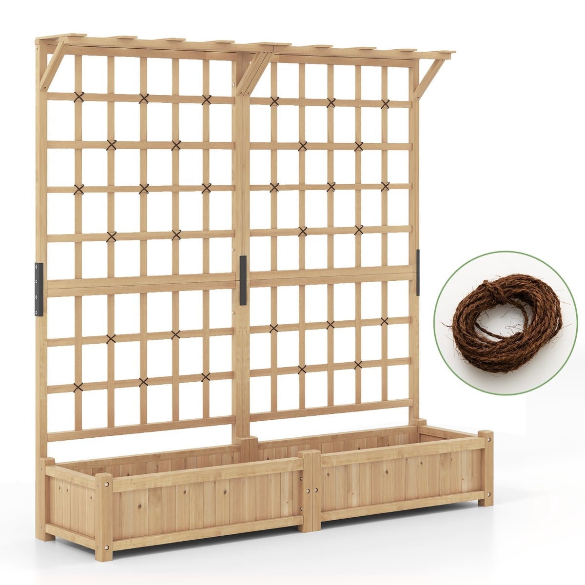 Pflanzkasten Aus Holz Mit Rankgitter Und Dach, 3-in-1-design