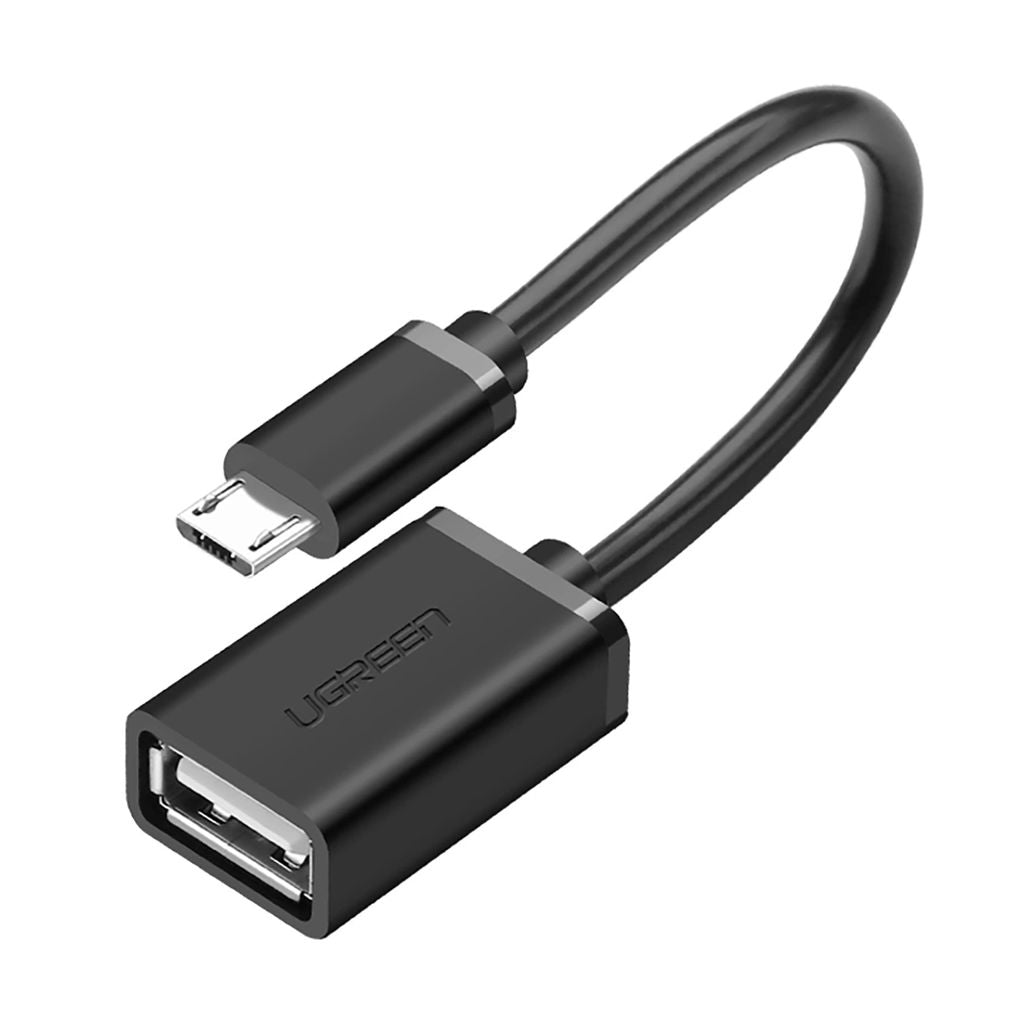 Ugreen Micro-usb-stecker Auf Usb-a-buchse Otg-flachkabel, 0,15 M - Schwarz