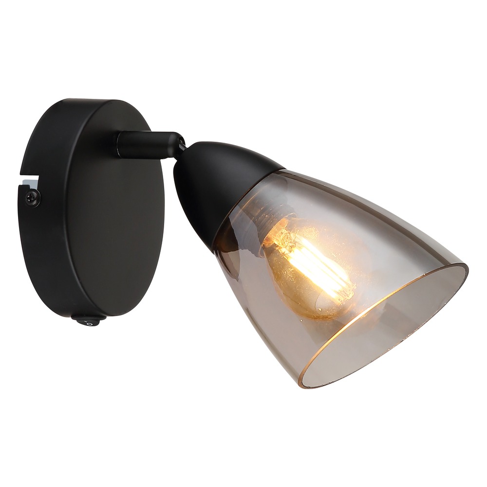 Wandleuchte Wandlampe Wohnzimmerlampe Beweglicher Spot Schwarz Metall H 15,5 Cm