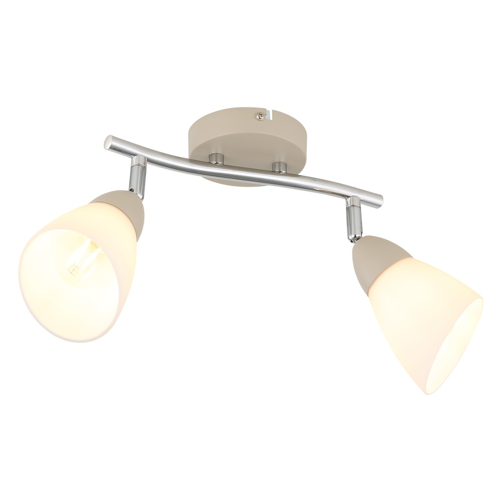 Deckenleuchte Deckenlampe Wohnzimmerlampe 2-flammig Sand Metall L 25 Cm