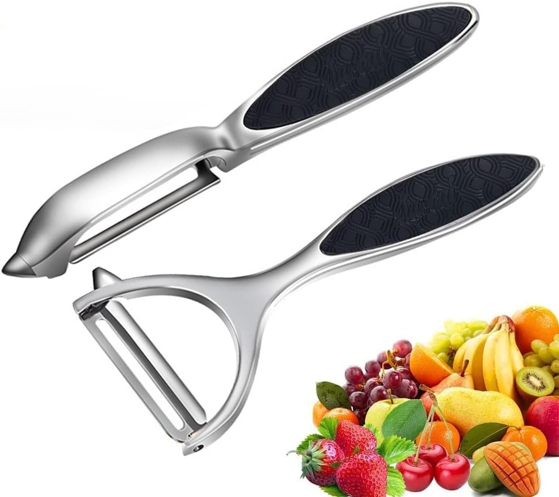 Kartoffel- Und Gemüseschäler-set Aus Edelstahl, 2-teilig – Y- Und I-form Mit Ergonomischem, Rutschfestem Griff Für Obst, Karotten Und Die Tägliche Küche