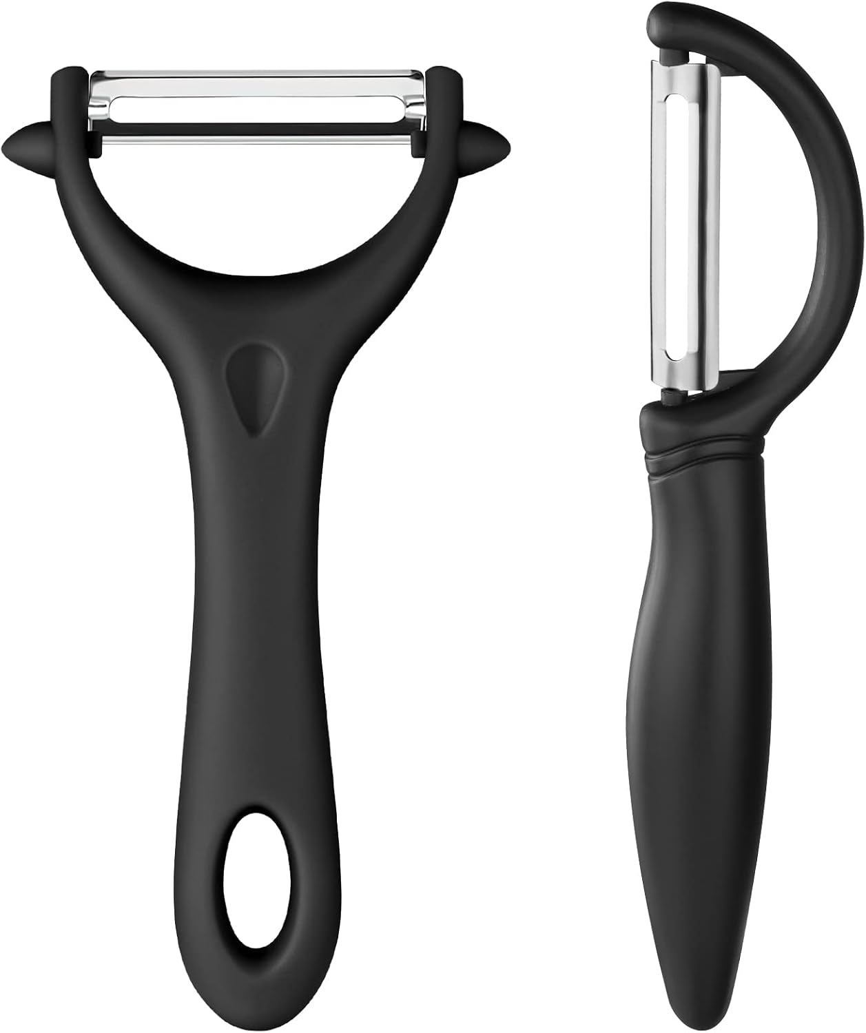 Universeller Gemüseschäler Aus Edelstahl Mit Ergonomischem Schwarzem Griff, 2er-set Küchenhelfer Für Die Schnelle Und Einfache Zubereitung Von Speisen